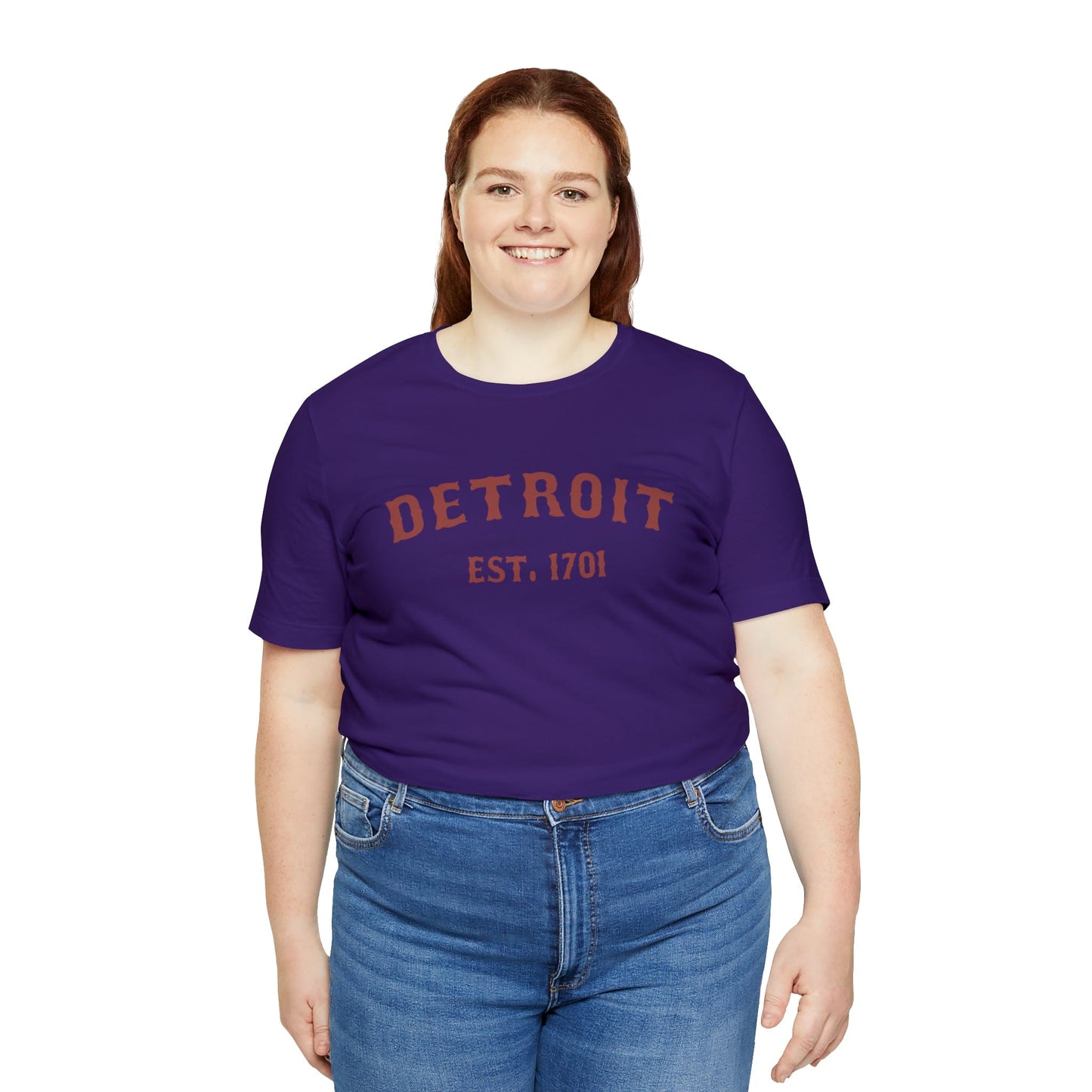 Detroit EST. 1701' T-Shirt (Ore Dock Red Ballpark Font) | Unisex Standard