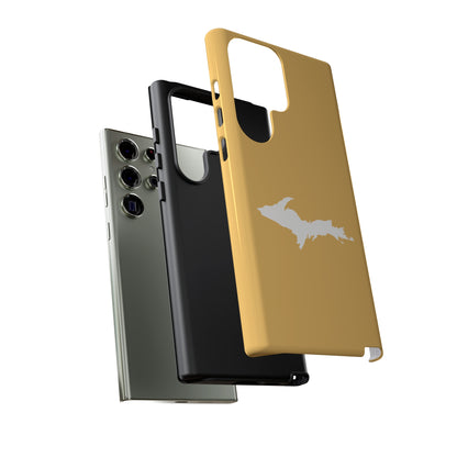 Michigan Upper Peninsula Tough Phone Case (Citrine Color w/ UP Outline) | Samsung & Pixel Android