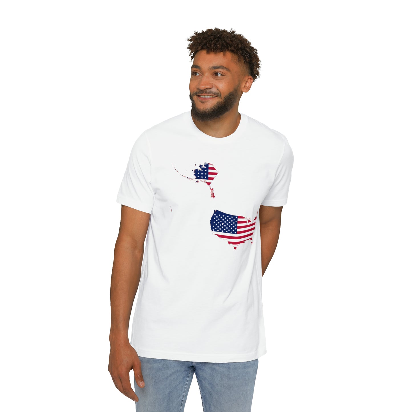 United States Flag Map T-Shirt (50 States To Scale) | Made in USA