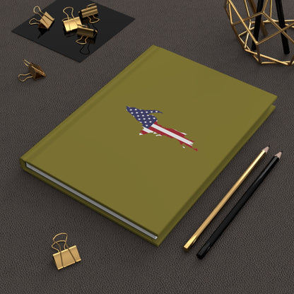 Michigan Upper Peninsula Hardcover Journal (w/ UP USA Flag) | Ruled - Scrub Gold