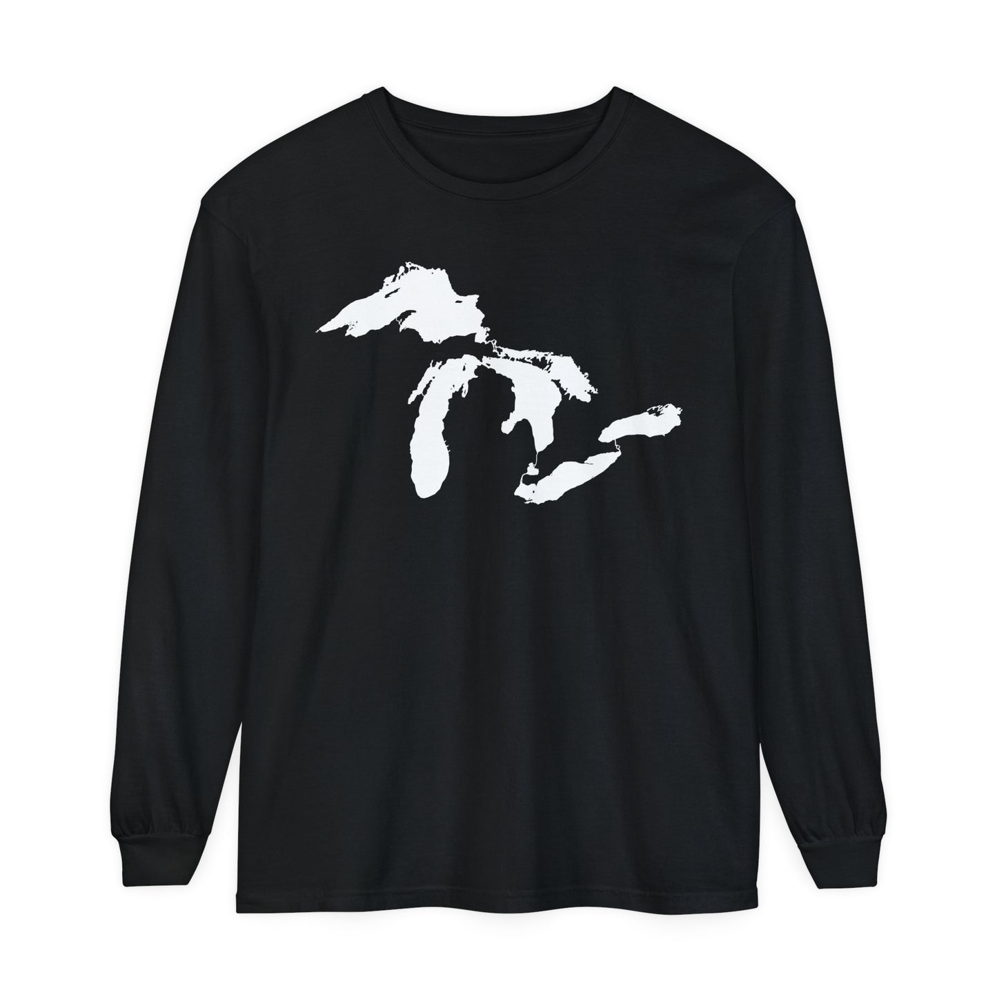 Great Lakes Garment-Dyed T-Shirt | Unisex Long Sleeve - White