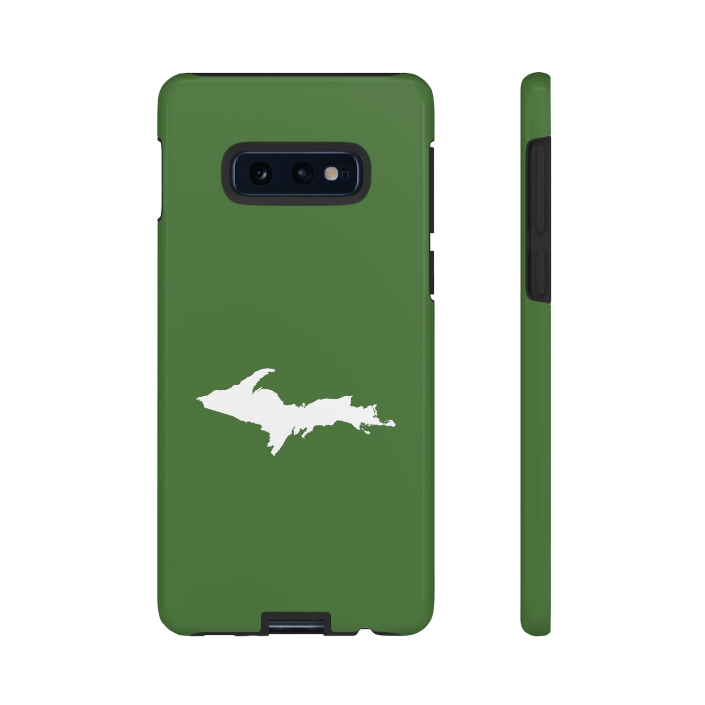 Michigan Upper Peninsula Tough Phone Case (Pine Green w/ UP Outline) | Samsung & Pixel Android