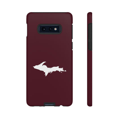 Michigan Upper Peninsula Tough Phone Case (Pinot Red w/ UP Outline) | Samsung & Pixel Android