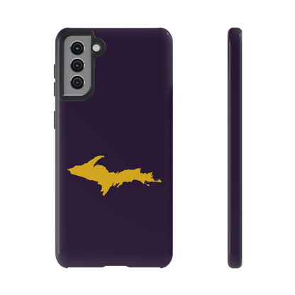 Michigan Upper Peninsula Tough Phone Case (Blackcurrant w/ Gold UP Outline) | Samsung & Pixel Android