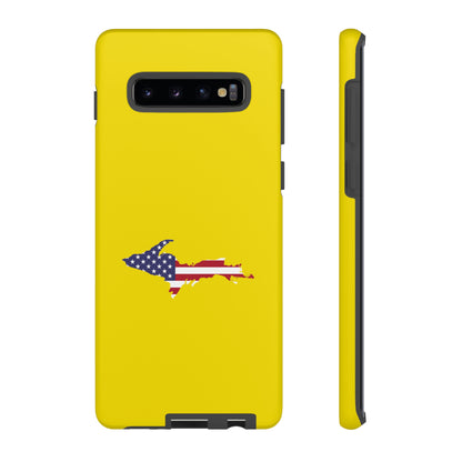 Michigan Upper Peninsula Tough Phone Case (Gadsen Yellow w/ UP USA Flag Outline) | Samsung & Pixel Android