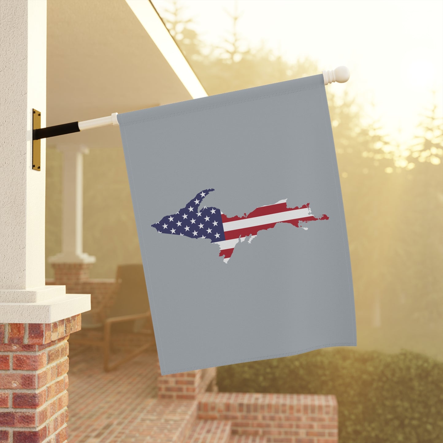 Michigan Upper Peninsula Home & Garden Flag (w/ UP USA Flag) | Silver