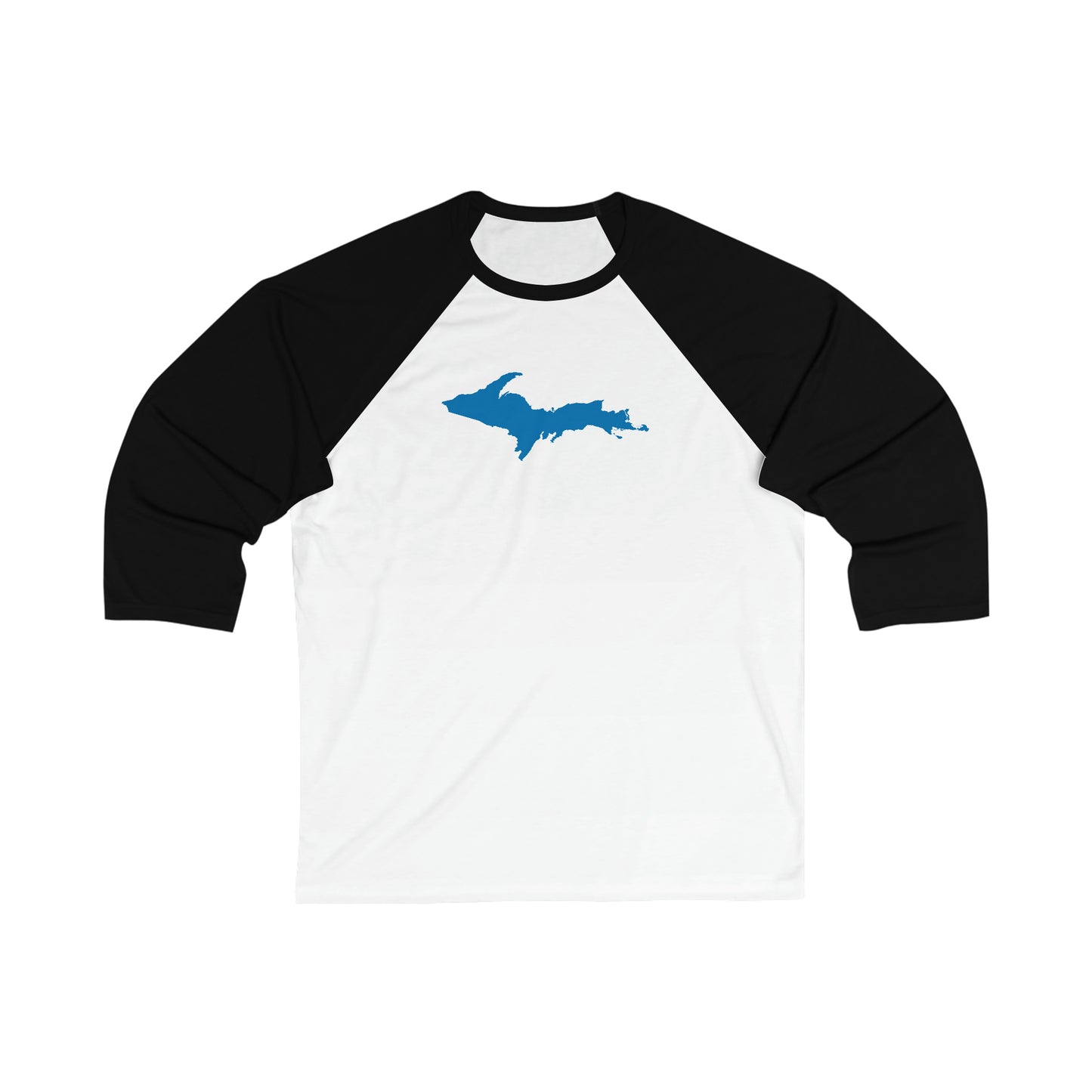 Michigan Upper Peninsula T-Shirt (w/ Azure UP Outline)  | 3/4 Sleeve Baseball