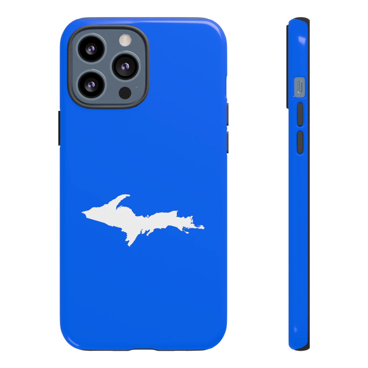 Michigan Upper Peninsula Tough Phone Case (Motor Town Blue w/ UP Outline) | Apple iPhone