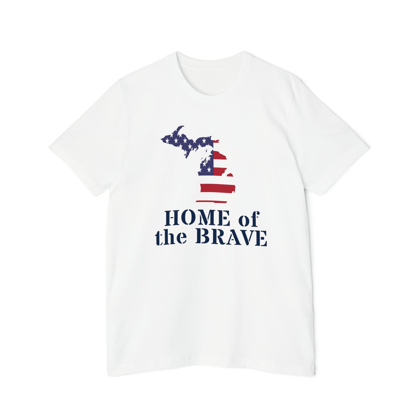 'Home of the Brave' T-Shirt (w/ MI USA Flag) | Made in USA