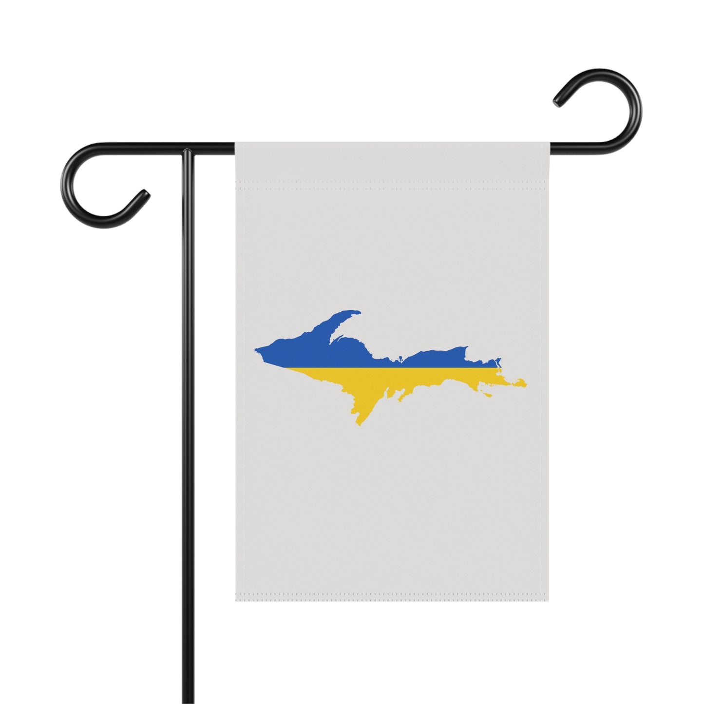 Michigan Upper Peninsula Home & Garden Flag (w/ UP Ukraine Flag) | Birch Bark White