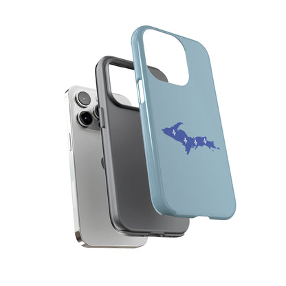 Michigan Upper Peninsula Tough Phone Case (Opal Blue w/ UP Quebec Flag Outline) | Apple iPhone