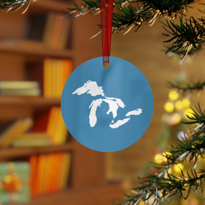 Great Lakes Christmas Ornament | Metal - Lake Michigan Blue