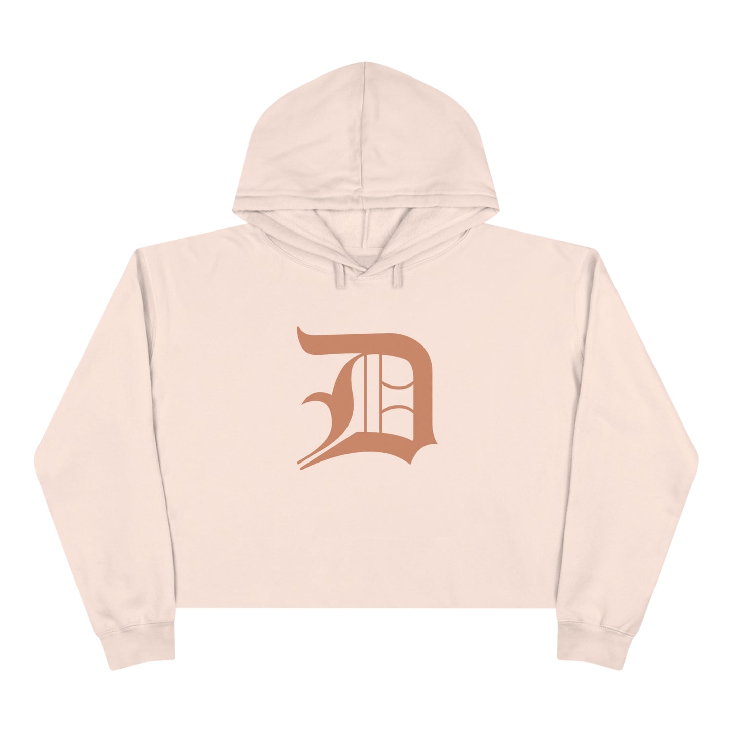 Detroit 'Old English D' Cropped Hoodie (Copper Color)