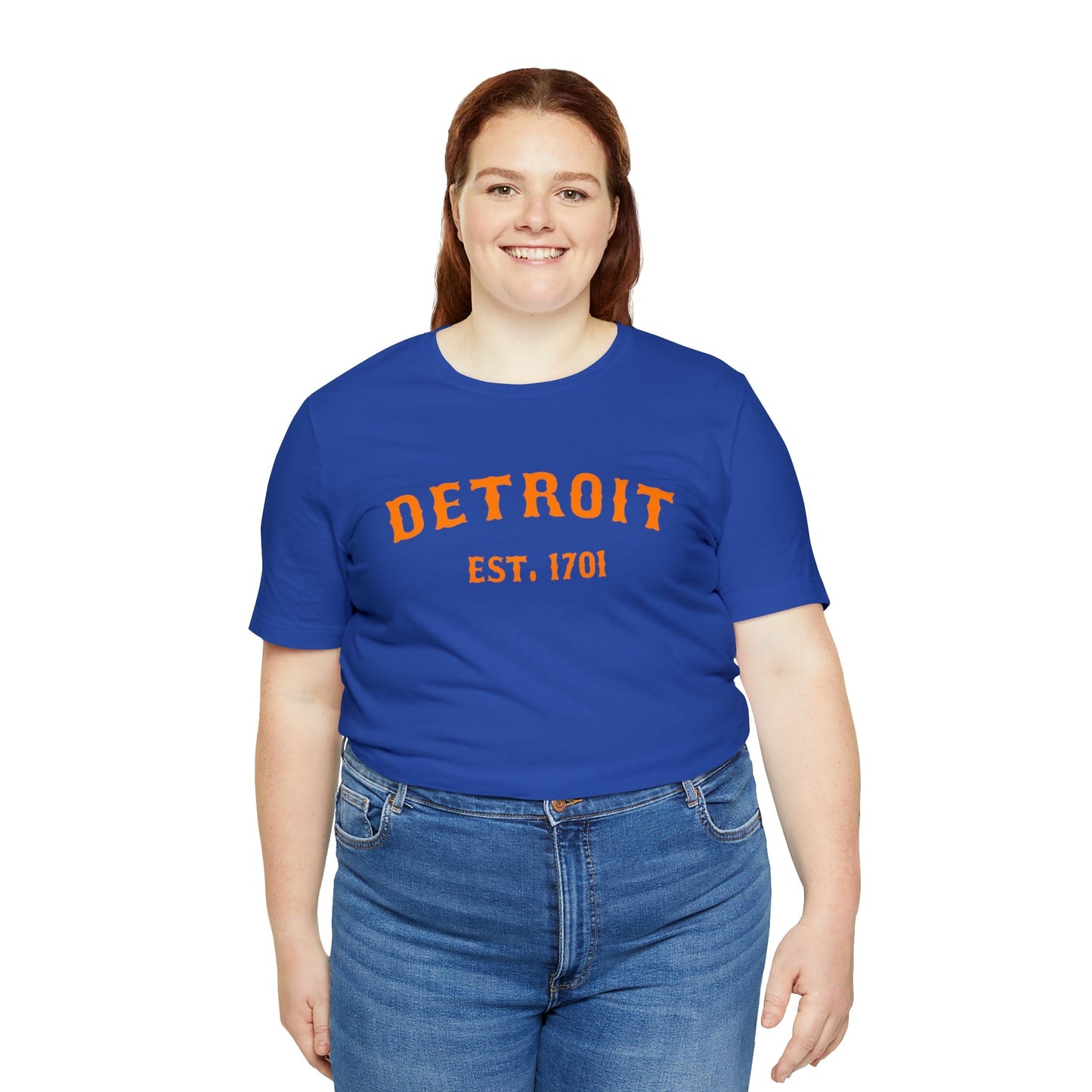 Detroit EST. 1701' T-Shirt (Orange Ballpark Font) | Unisex Standard