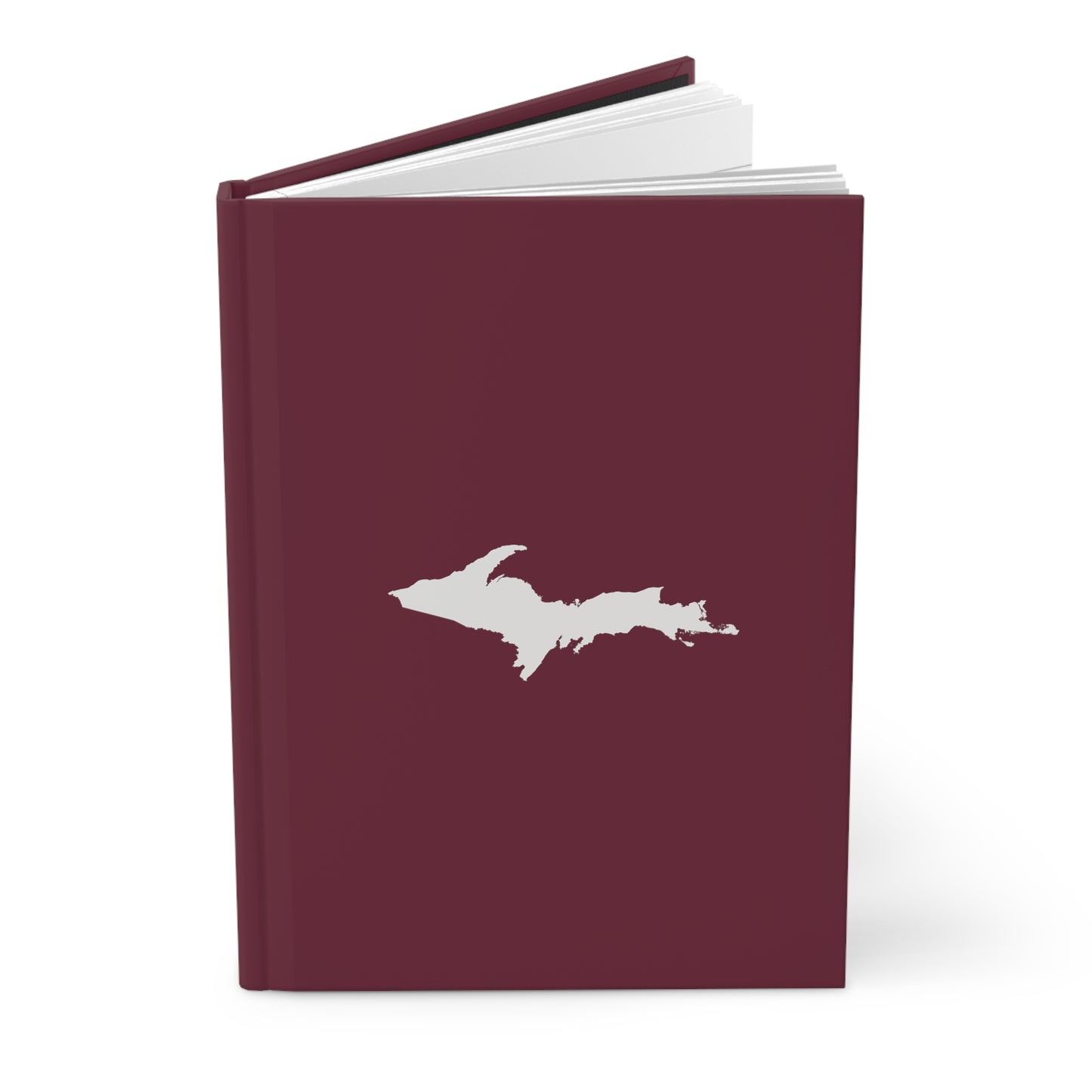 Michigan Upper Peninsula Hardcover Journal (Old Mission Burgundy w/ UP Outline) | Ruled - 150pgs