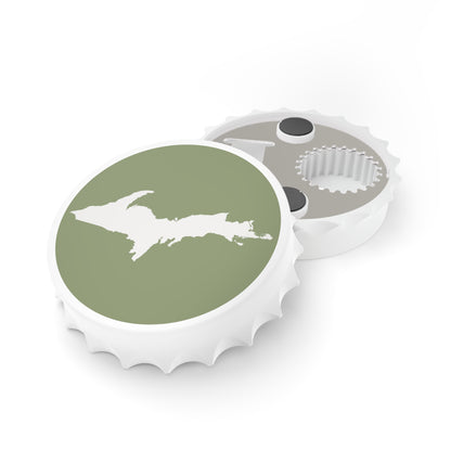 Michigan Upper Peninsula Bottle Opener (w/ UP Outline) | Beachgrass Green