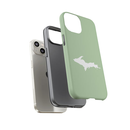 Michigan Upper Peninsula Tough Phone Case (Green Tea Color w/ UP Outline) | Apple iPhone