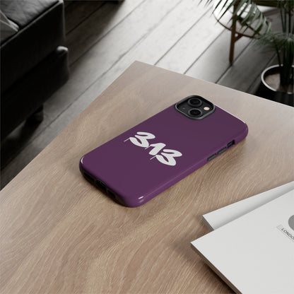 Detroit '313' Tough Phone Case (Plum Tag Font) | Apple iPhone