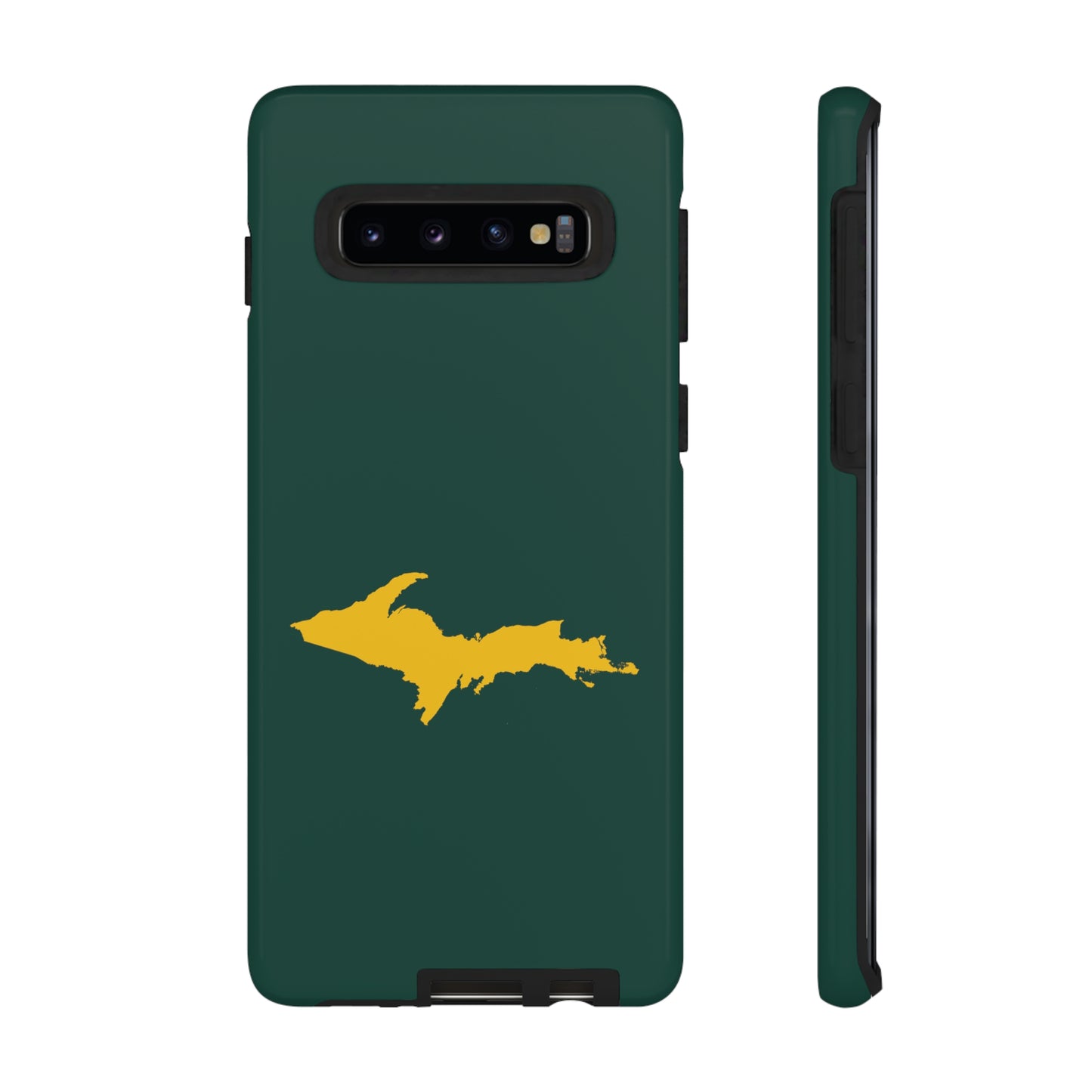 Michigan Upper Peninsula Tough Phone Case (Green w/ Gold UP Outline) | Samsung & Pixel Android