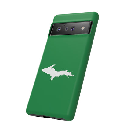 Michigan Upper Peninsula Tough Phone Case (Mackinac Bridge Green w/ UP Outline) | Samsung & Pixel Android