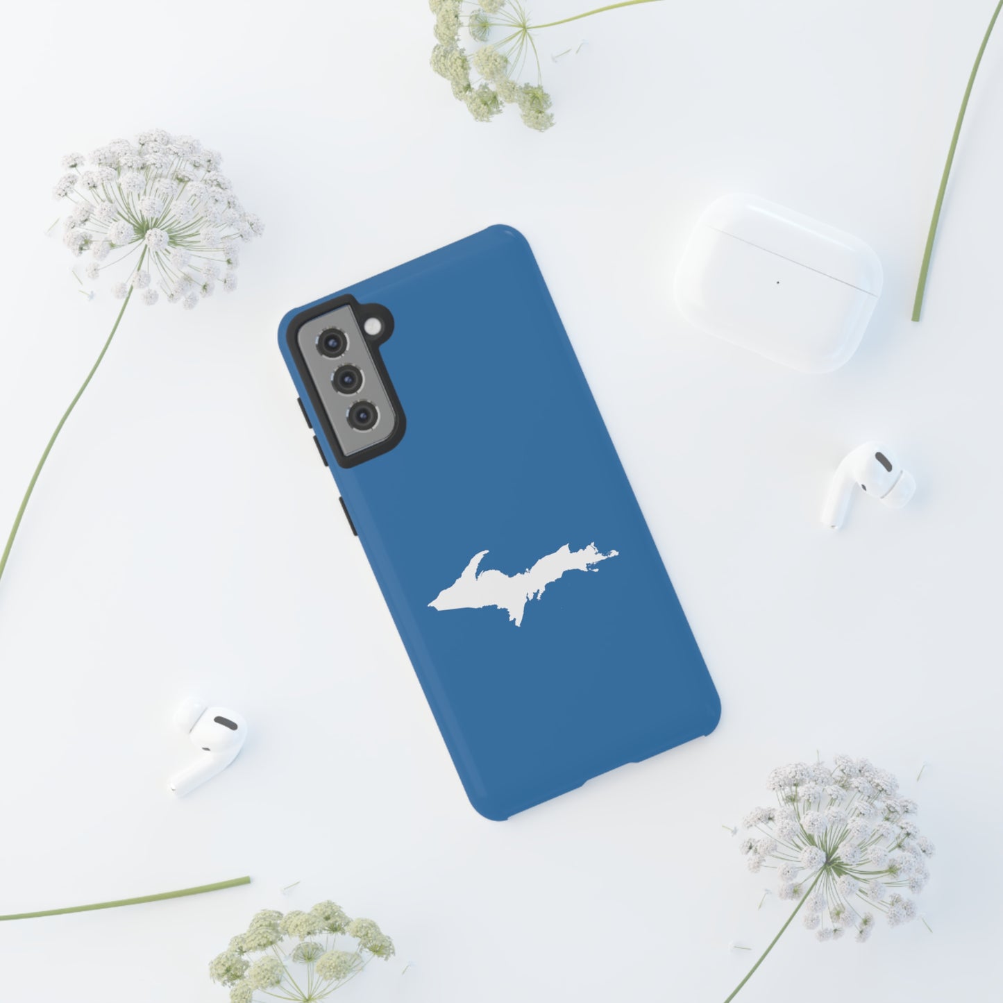 Michigan Upper Peninsula Tough Phone Case (Lake Superior Blue w/ UP Outline) | Samsung & Pixel Android