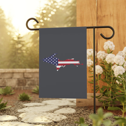 Michigan Upper Peninsula Home & Garden Flag (w/ UP USA Flag) | Iron Ore Grey