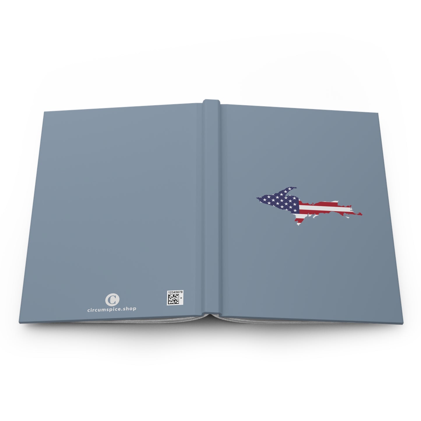 Michigan Upper Peninsula Hardcover Journal (w/ UP USA Flag) | Ruled - B-24 Grey