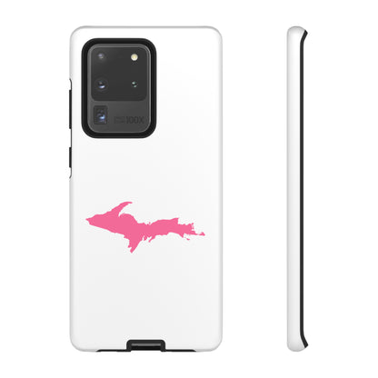 Michigan Upper Peninsula Tough Phone Case (w/ Pink UP Flag Outline) | Samsung & Pixel Android