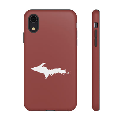 Michigan Upper Peninsula Tough Phone Case (Ore Dock Red w/ UP Outline) | Apple iPhone