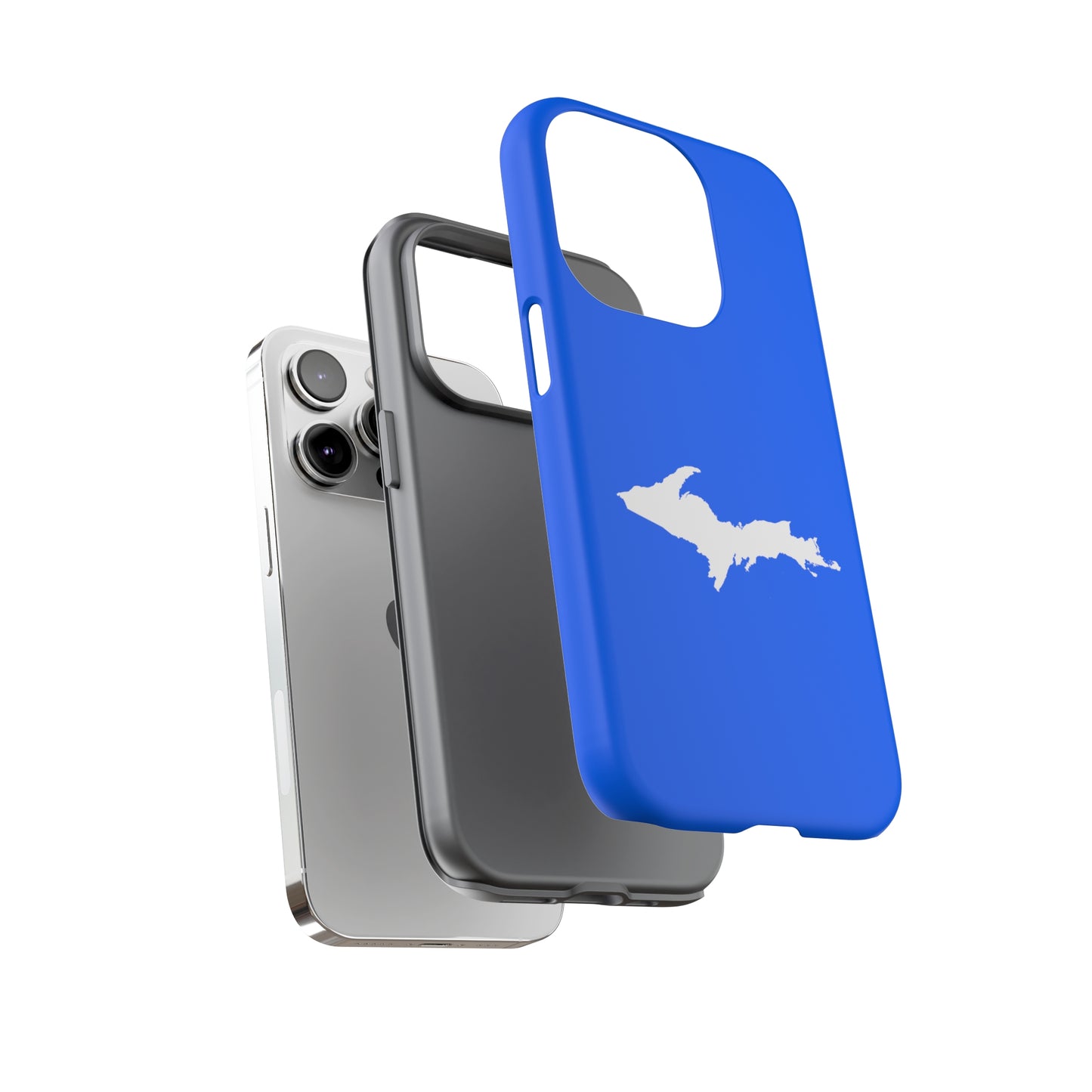 Michigan Upper Peninsula Tough Phone Case (Motor Town Blue w/ UP Outline) | Apple iPhone