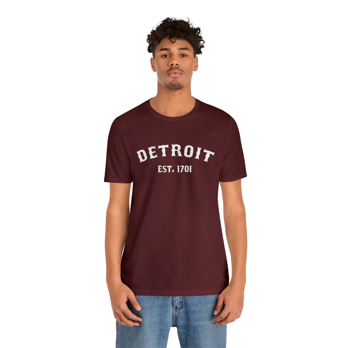 'Detroit EST. 1701' T-Shirt (Ballpark Font) | Unisex Standard