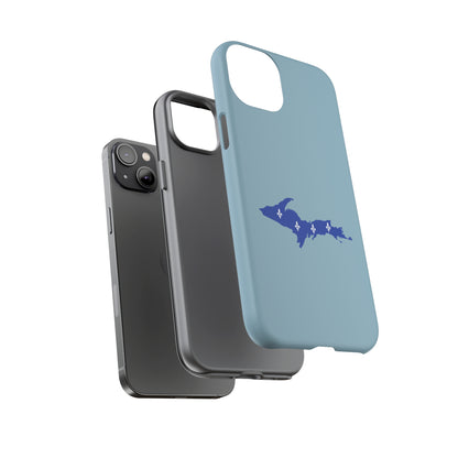 Michigan Upper Peninsula Tough Phone Case (Opal Blue w/ UP Quebec Flag Outline) | Apple iPhone