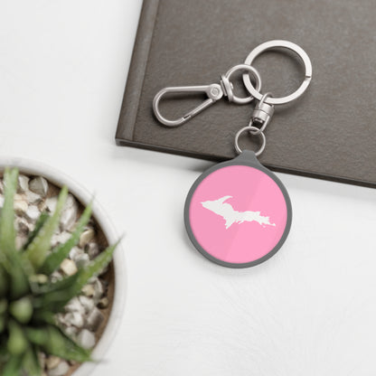 Michigan Upper Peninsula Keyring (w/ UP Outline) | '67 Caddie Pink