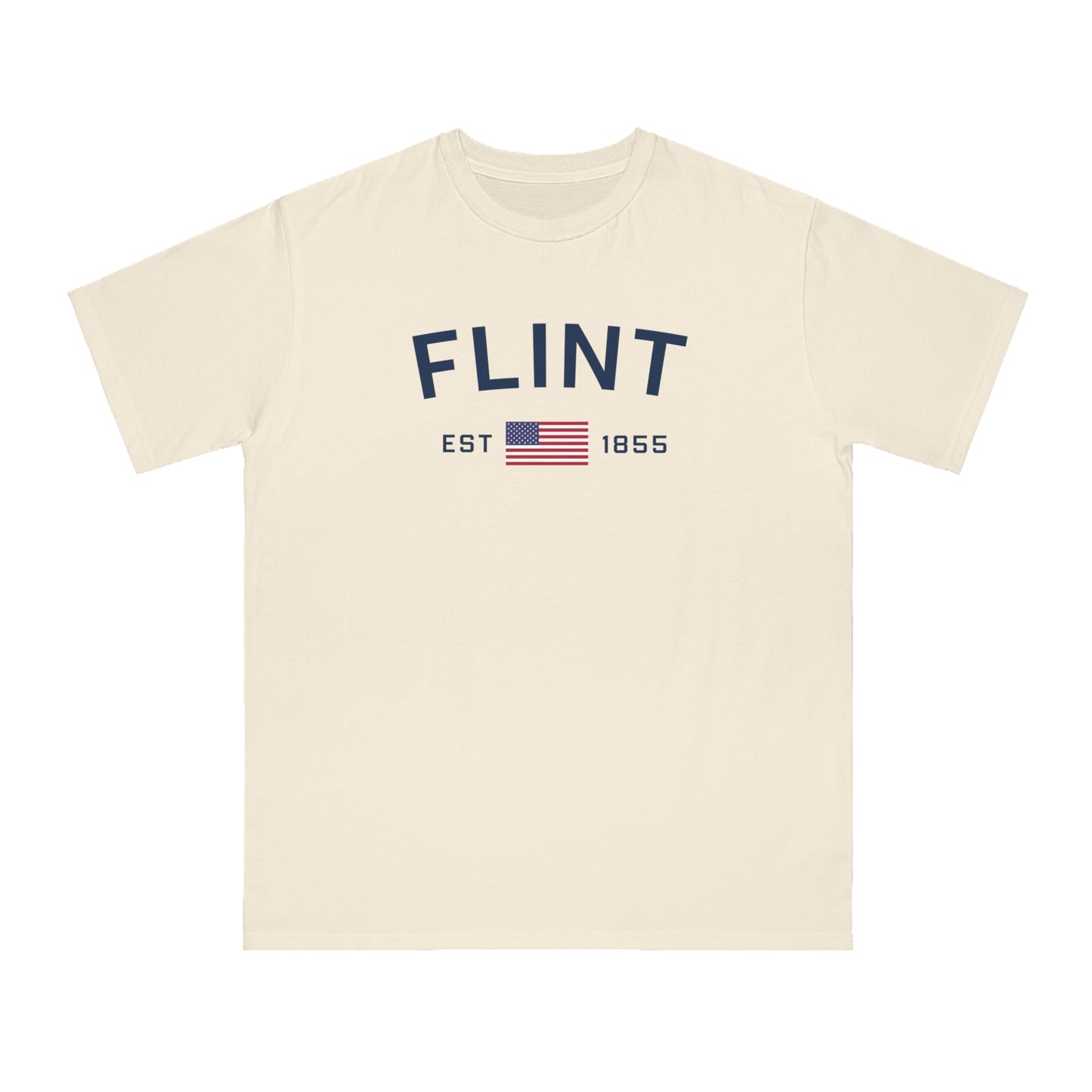 'Flint EST 1855' T-Shirt (w/USA Flag) | Unisex Organic