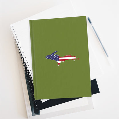 Michigan Upper Peninsula Blank Sketchbook (w/ UP USA Flag) | Olive Green