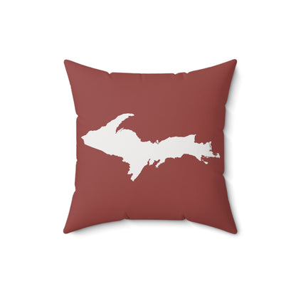 Michigan Upper Peninsula Accent Pillow (w/ UP Outline) | Ore Dock Red