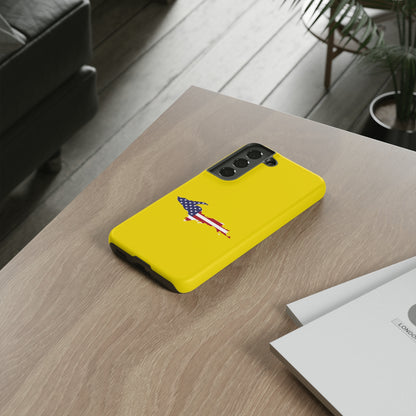 Michigan Upper Peninsula Tough Phone Case (Gadsen Yellow w/ UP USA Flag Outline) | Samsung & Pixel Android