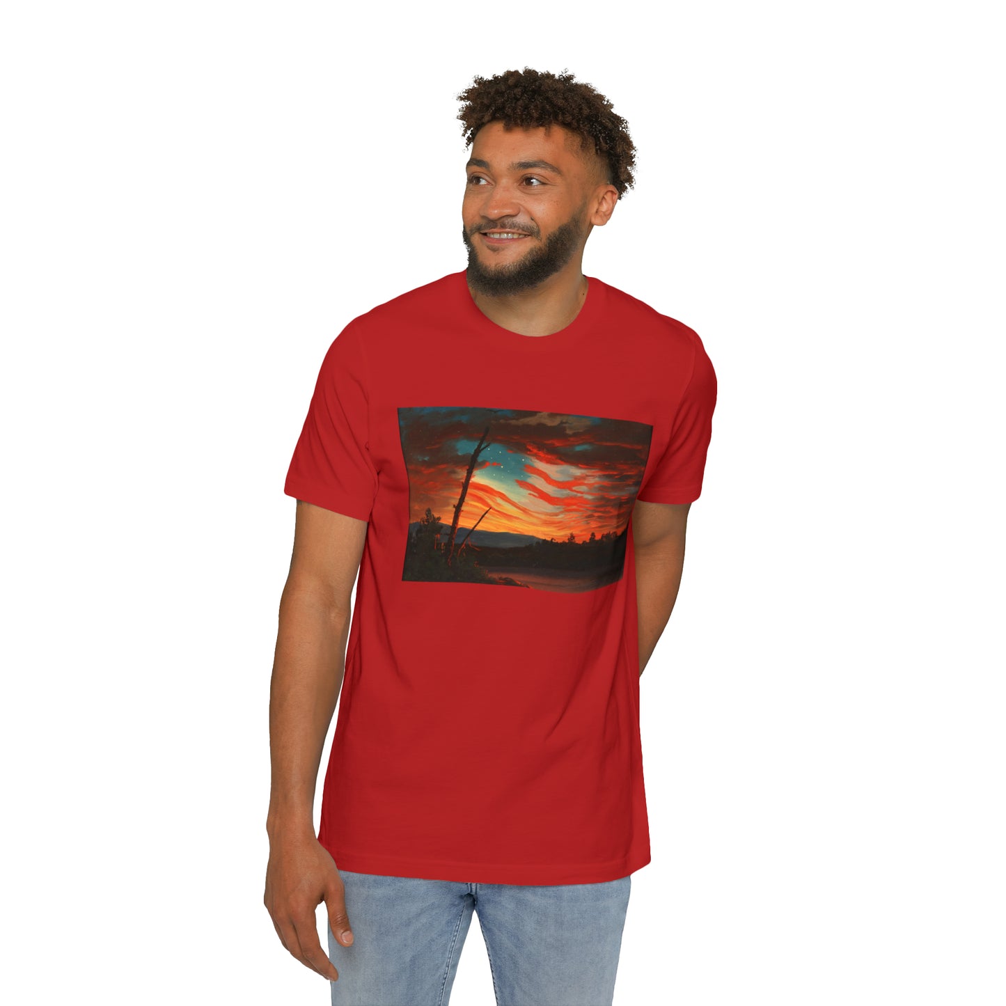 'Our Banner in the Sky' Painting T-Shirt (Church, 1861) | Made in USA