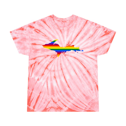 Michigan Upper Peninsula Tie-Dye T-Shirt (w/ UP Pride Flag) | Unisex Cyclone