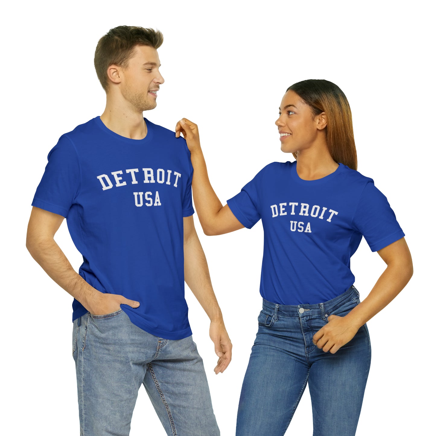 'Detroit USA' T-Shirt (Collegiate Font) | Unisex Standard