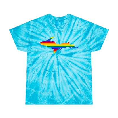 Michigan Upper Peninsula Tie-Dye T-Shirt (w/ UP Pride Flag) | Unisex Cyclone