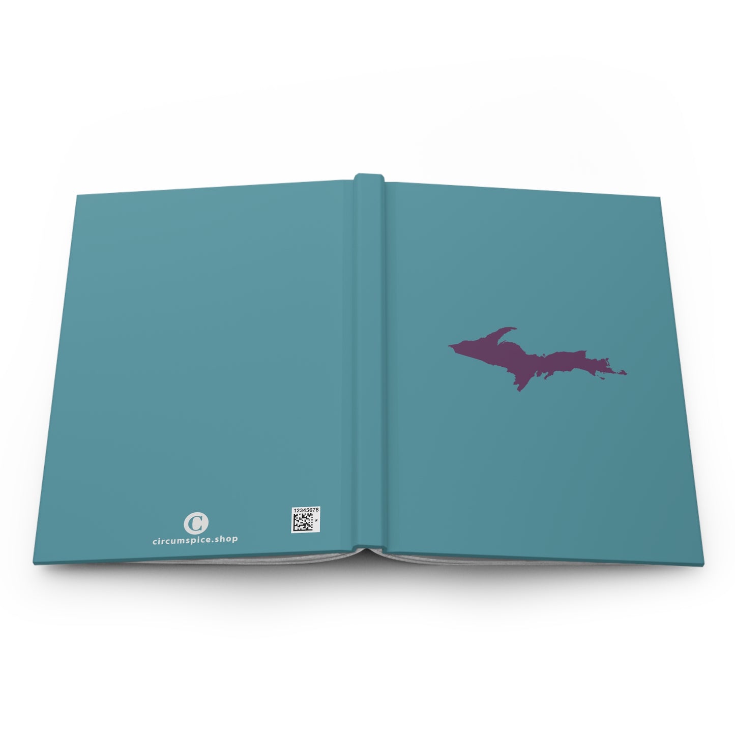 Michigan Upper Peninsula Hardcover Journal (Lake Huron Blue w/ Plum Outline) | Ruled - 150pgs