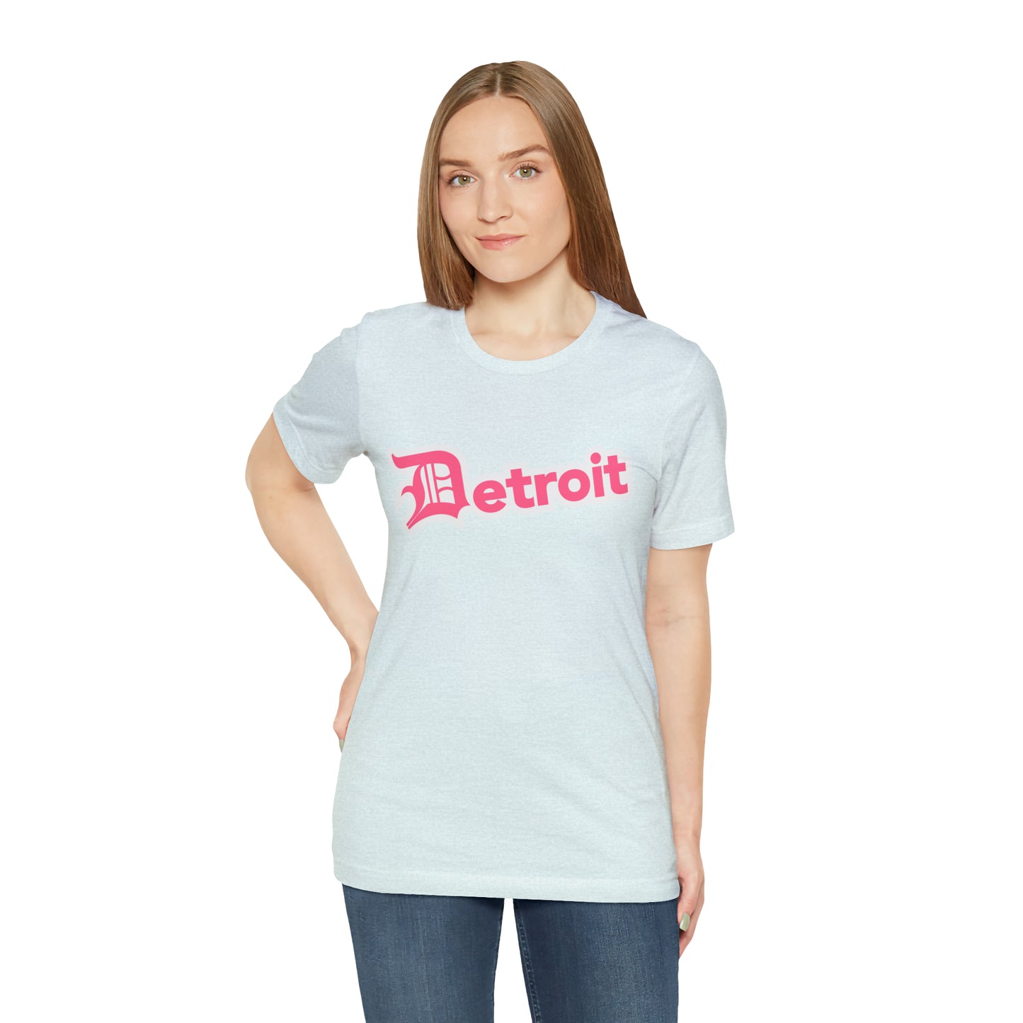 'Detroit' T-Shirt (Rhodochrosite Pink w/ Old English 'D') | Unisex Standard