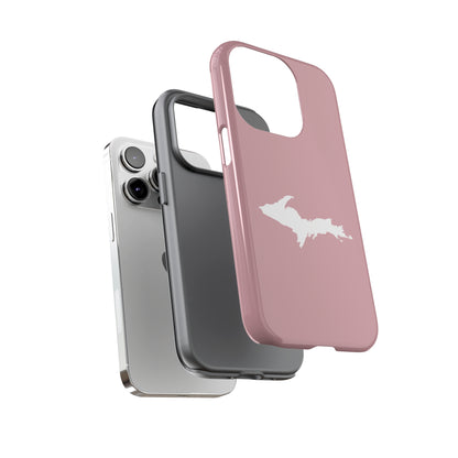 Michigan Upper Peninsula Tough Phone Case (Cherry Blossom Pink w/ UP Outline) | Apple iPhone