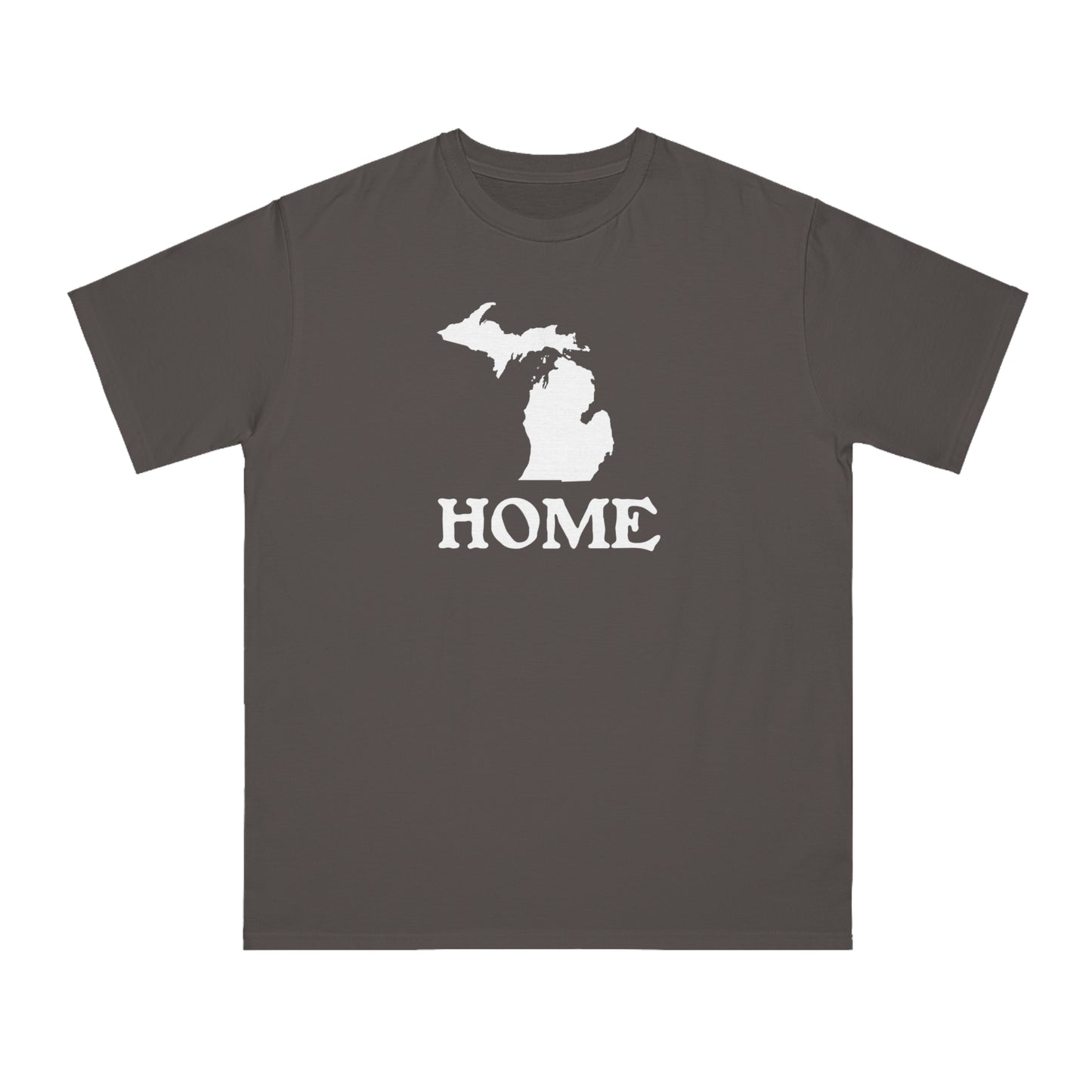 Michigan 'Home' T-Shirt (Woodcut Font) | Organic Unisex