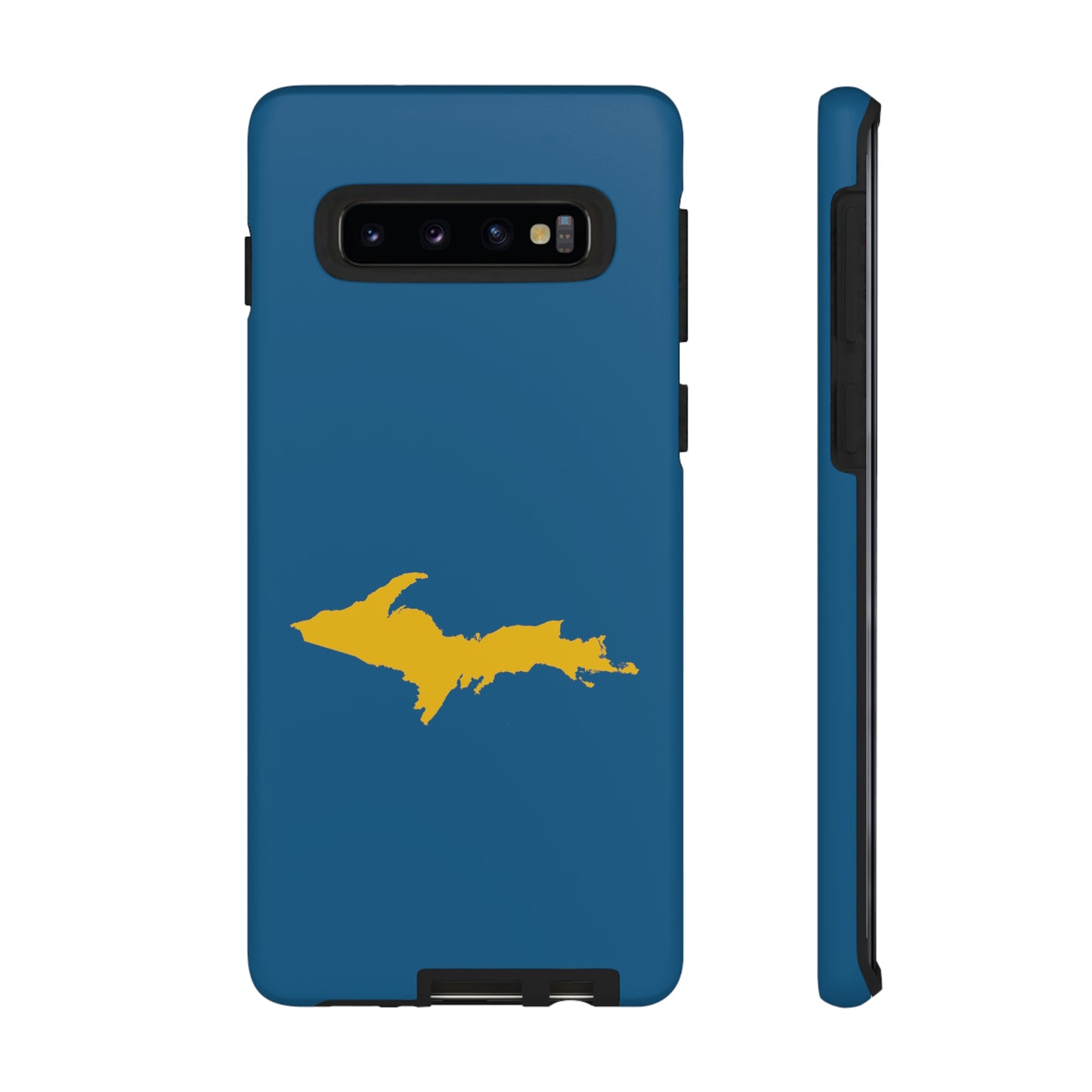 Michigan Upper Peninsula Tough Phone Case (Blueberry w/ Gold UP Outline) | Samsung & Pixel Android