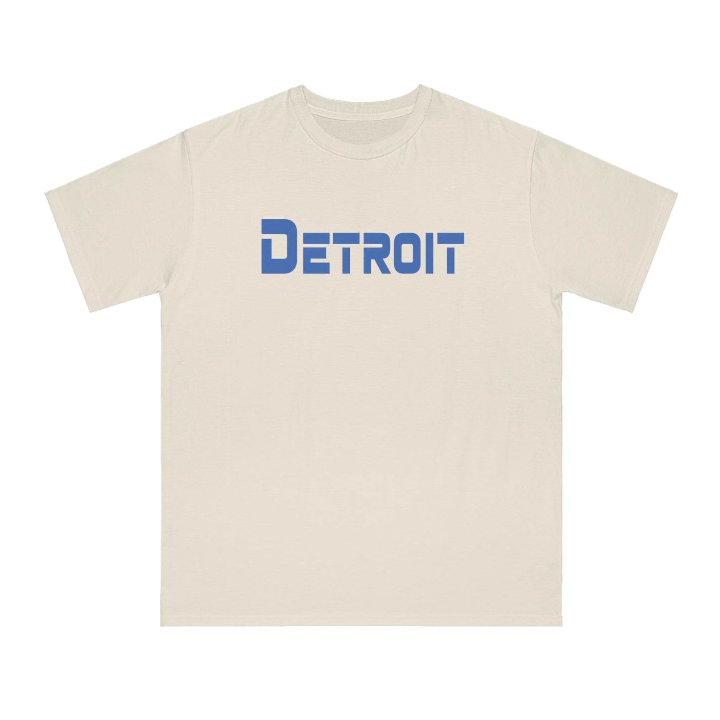 'Detroit' T-Shirt (Azure 1980s Sci-Fi Font) | Organic Unisex