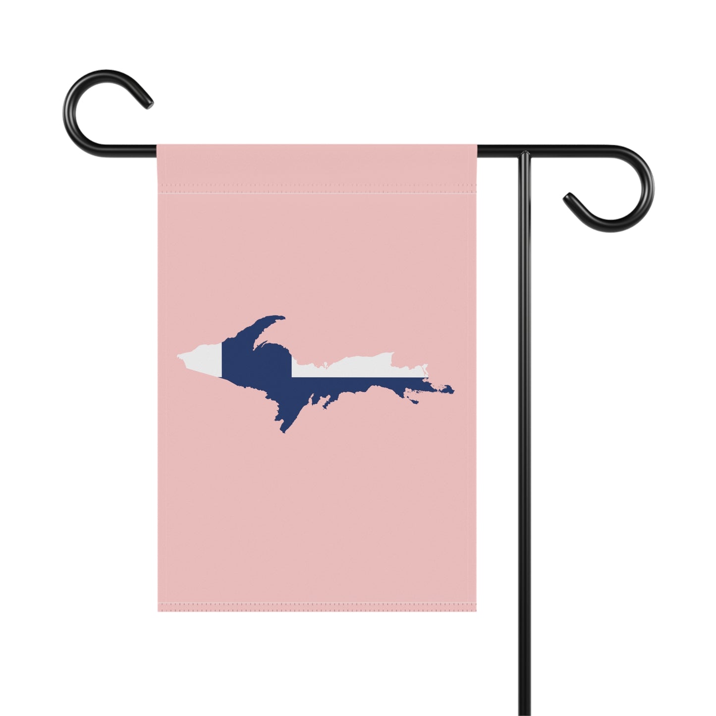 Michigan Upper Peninsula Home & Garden Flag (w/ UP Finland Flag) | Cosmos Pink