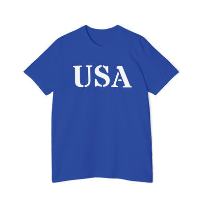 'USA' T-Shirt (Army Stencil Font) | Made in USA