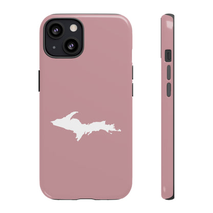 Michigan Upper Peninsula Tough Phone Case (Cherry Blossom Pink w/ UP Outline) | Apple iPhone